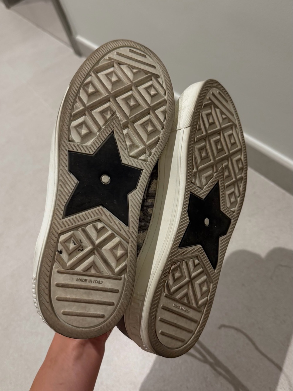 Dior Gray and White High-Top Sneakers - Picture 4 of 5